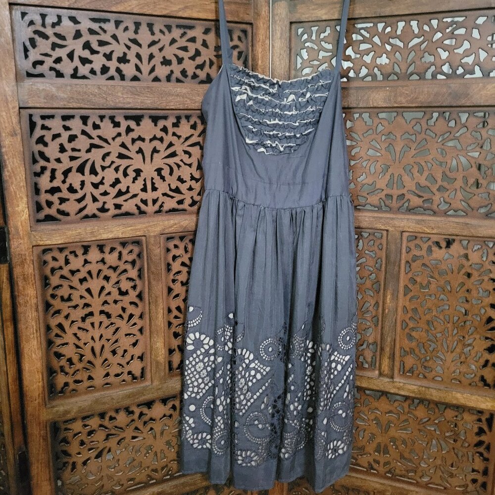 Anthropologie Burlapp Eyeleted Islands Silk Blend Dress (NWT)